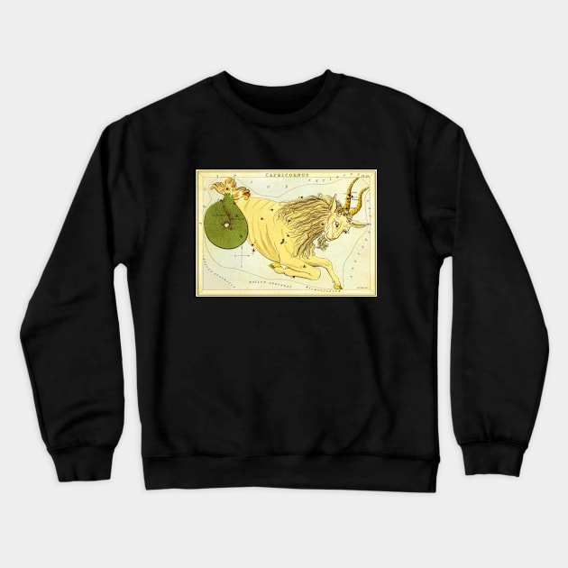 Capricorn the Goat, from Urania's Mirror, Vintage Signs of the Zodiac Crewneck Sweatshirt by MasterpieceCafe